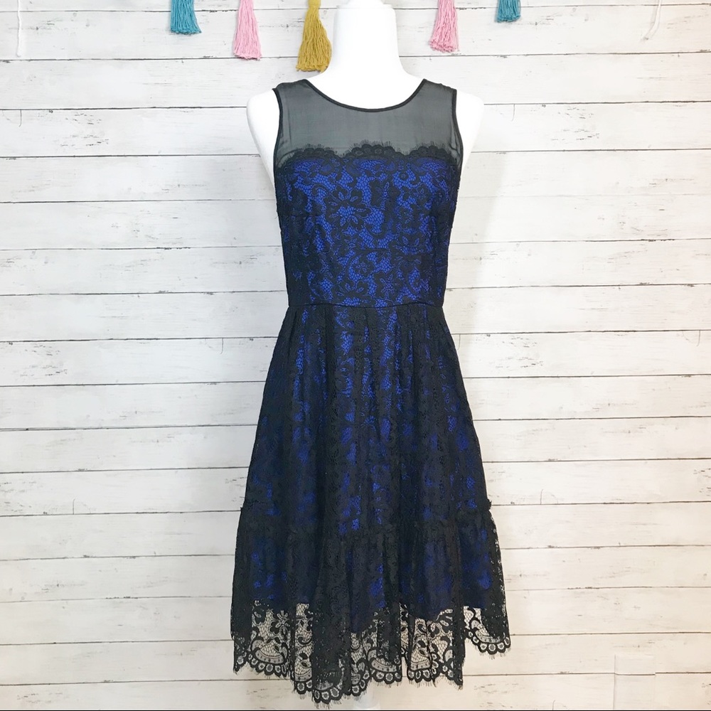 Anthropologie Moulinette Soeurs Blue Lace Dress